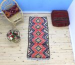 Small rug - Handmade Carpet - Vibrant Colors (169 x 80 cm)