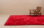 Custom Rug - Handmade Red Rug, Customizable Berber Carpet