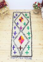 Small Rug - Moroccan Handwoven Vintage Style, 2x7 ft (218x83 cm)