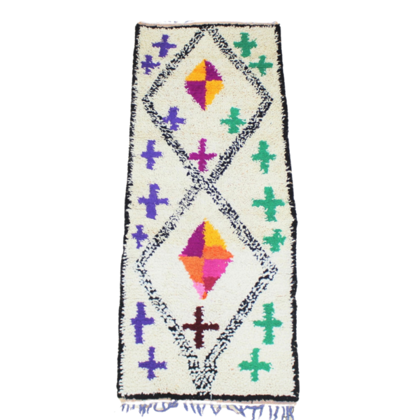 Small Rug - Moroccan Handwoven Vintage Style, 2x7 ft (218x83 cm)
