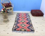 Small rug - Handmade Carpet - Vibrant Colors (169 x 80 cm)