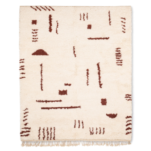 Custom Rug - Moroccan Handmade Rug, Customizable Brown Carpet
