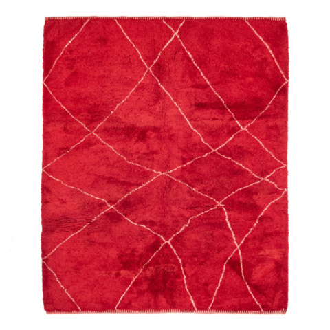 Custom Rug - Handmade Red Rug, Customizable Berber Carpet
