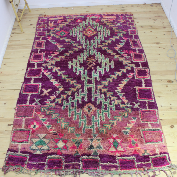 Vintage Rug 193 x 304 cm - Purple Handwoven Berber Carpet- Perfect for Boho & Modern Interiors