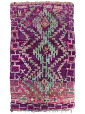 Vintage Rug 193 x 304 cm - Purple Handwoven Berber Carpet- Perfect for Boho & Modern Interiors