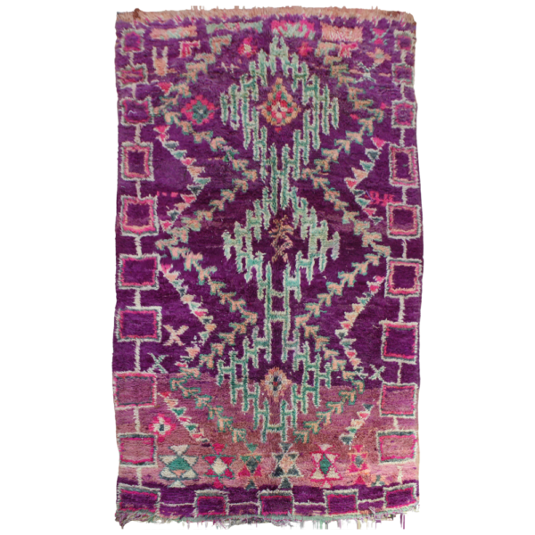 Vintage Rug 193 x 304 cm - Purple Handwoven Berber Carpet- Perfect for Boho & Modern Interiors