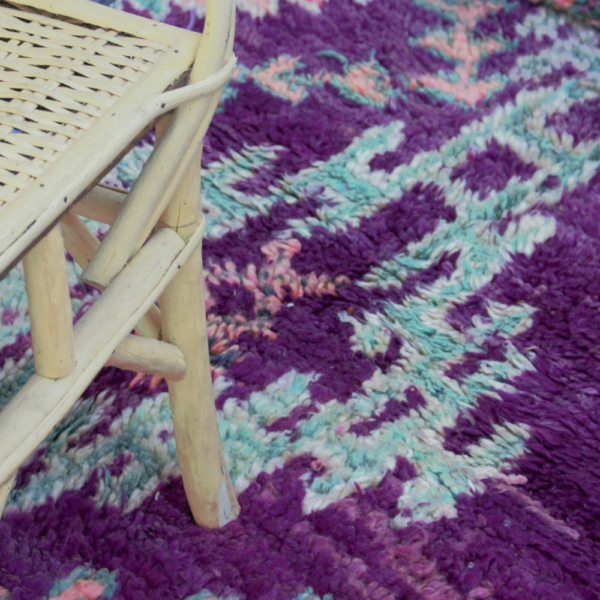 Vintage Rug 193 x 304 cm - Purple Handwoven Berber Carpet- Perfect for Boho & Modern Interiors