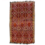 Vintage Rug – Stunning Handmade Antique Red Carpet, Moroccan Style, Large Area Rug 309 x 186 cm (10' x 6')
