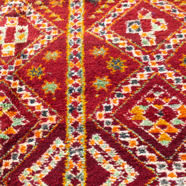 Vintage Rug – Stunning Handmade Antique Red Carpet, Moroccan Style, Large Area Rug 309 x 186 cm (10' x 6')